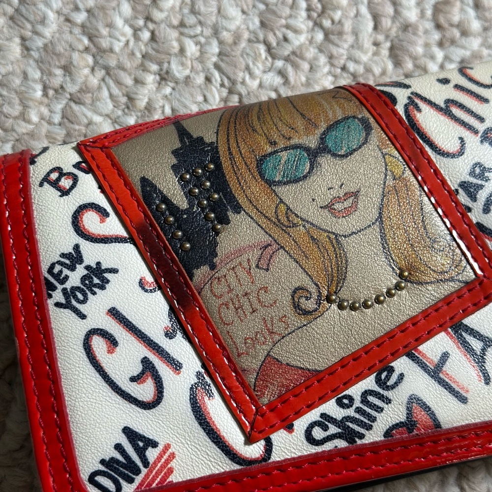 Brighton Red and White Graphic Wallet - Picture 4 of 17